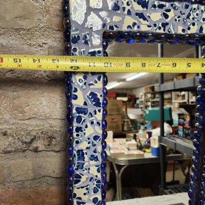 Cobalt mosaic mirror