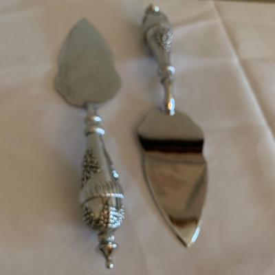 2 Ornate Fancy Cake Servers