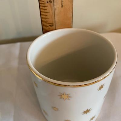 11 Festive mugs with gold stars, Coffee cups