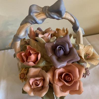 Capo di Monte Porcelain flower basket Capodimonte