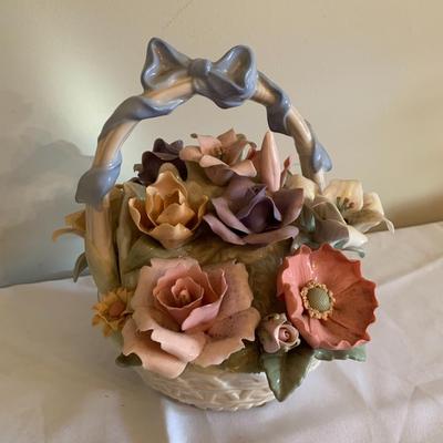 Capo di Monte Porcelain flower basket Capodimonte