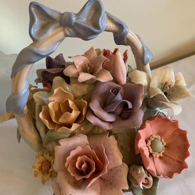 Capo di Monte Porcelain flower basket Capodimonte
