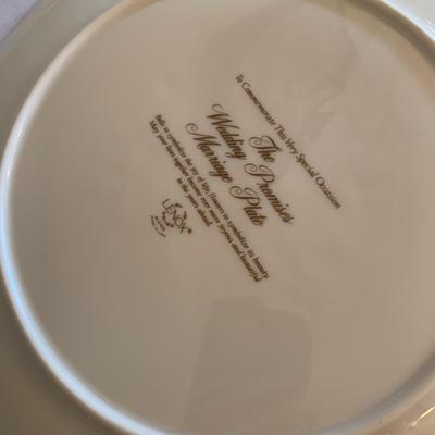 Lenox wedding promise plate 12.5" diameter, decorated with wedding bells