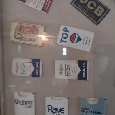 Framed Vintage Ecusta Paper Product Advertising Display Under Glass