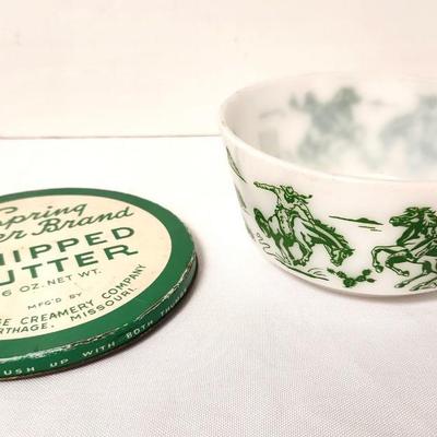 Lot #28 Vintage Anchor Hocking Kid's Cereal Bowl - butter company premium