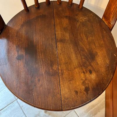 Antique Windsor Wooden Swivel Stool