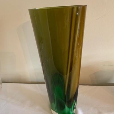 Vintage glass vase 13" tall! Drip design