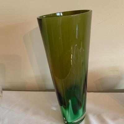 Vintage glass vase 13" tall! Drip design