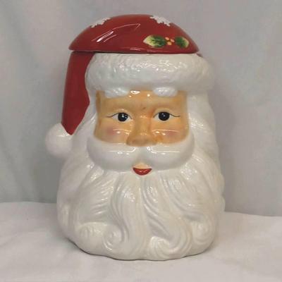 Lot of 2 Ceramic Santa Cookie Jars