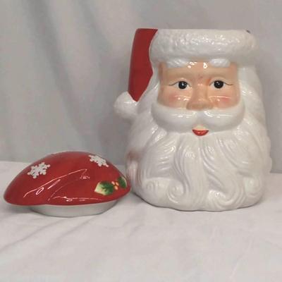 Lot of 2 Ceramic Santa Cookie Jars