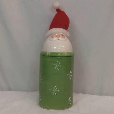 Lot of 2 Ceramic Santa Cookie Jars