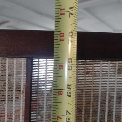 Three Panel Wood Framed Privacy Screen with Sheer Fabric Cover