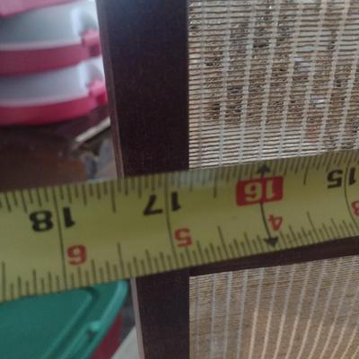 Three Panel Wood Framed Privacy Screen with Sheer Fabric Cover