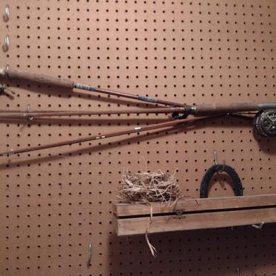 Entire Contents of Sports Theme Room Golf Clubs, Golf Bags, Vintage Fishing Poles and Reels and More