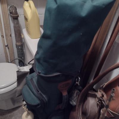 Entire Contents of Sports Theme Room Golf Clubs, Golf Bags, Vintage Fishing Poles and Reels and More