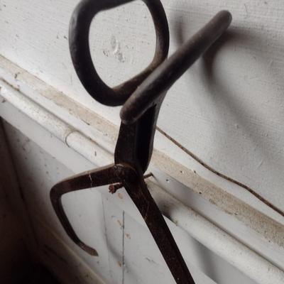 Large Vintage Metal Ice Tongs