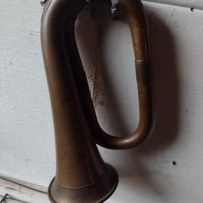 Vintage Copper and Brass Bugle Horn