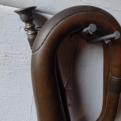 Vintage Copper and Brass Bugle Horn