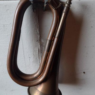 Vintage Copper and Brass Bugle Horn