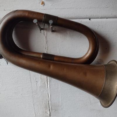 Vintage Copper and Brass Bugle Horn