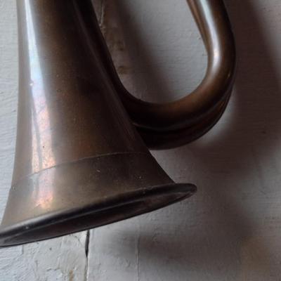 Vintage Copper and Brass Bugle Horn