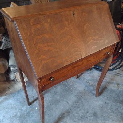 Vintage Oak Secretary Writing Desk