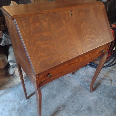 Vintage Oak Secretary Writing Desk