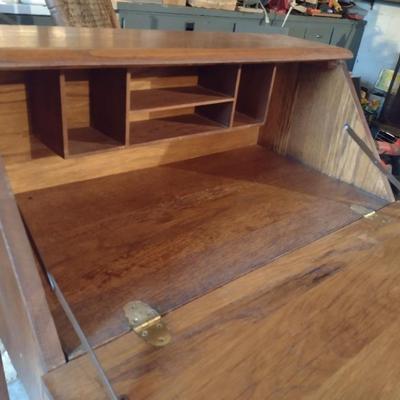 Vintage Oak Secretary Writing Desk