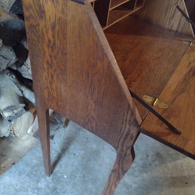 Vintage Oak Secretary Writing Desk