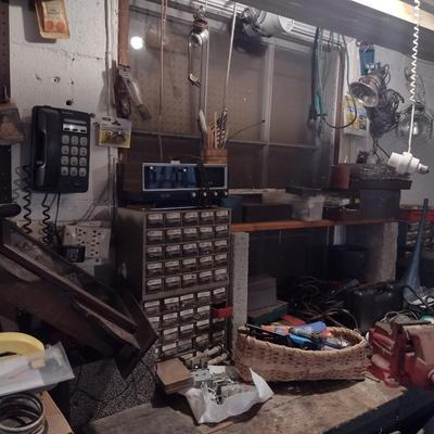 Entire Contents of Tools and Accessories on Wall and Bench (Excludes Bench Vise)