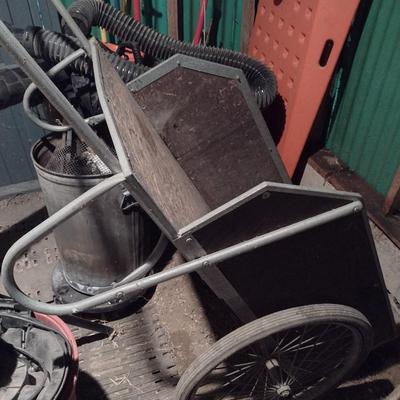 Metal Frame Wood Bin Mulch Pull Cart