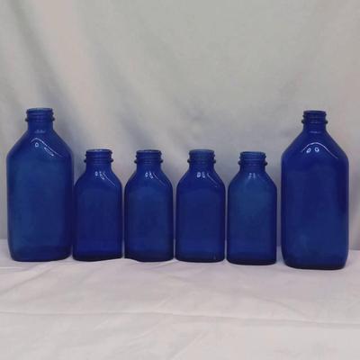 Mixed Lot 11 Vintage Cobalt Blue Bottles #1