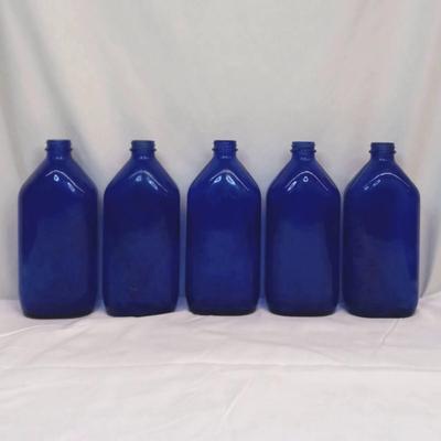 Mixed Lot 11 Vintage Cobalt Blue Bottles #1