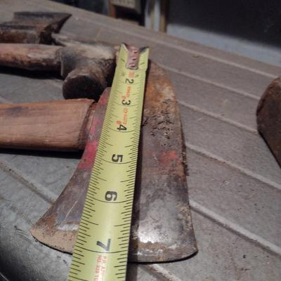 Assortment of Hatchets and Log Splitter Wedges