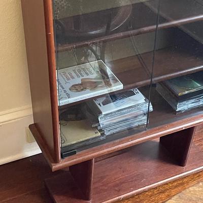 Vintage Glass and Wood CD/DVD Holder