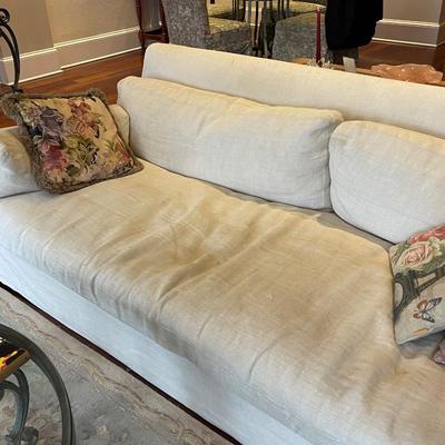 Large Restoration Hardware Comfy Goose Down Couch - Has some wear.