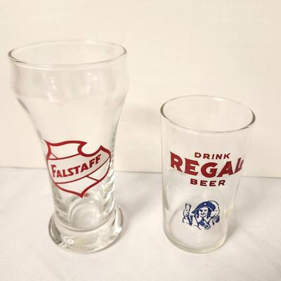 Lot #41 Vintage Falstaff and Regal Beer glasses