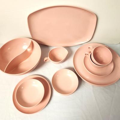 Lot #43 Nice Lot of Vintage Pink Melamine MELMAC dishware - 50s/60s
