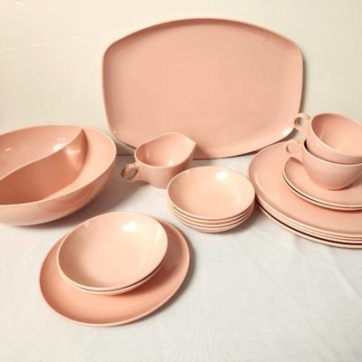 Lot #43 Nice Lot of Vintage Pink Melamine MELMAC dishware - 50s/60s