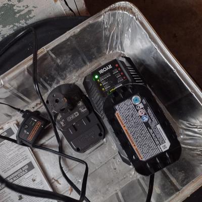 Pair of Battery Operated Leaf Blowers Black & Decker and Ryobi