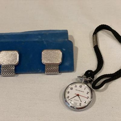Delweaco pocket watch with cuff links