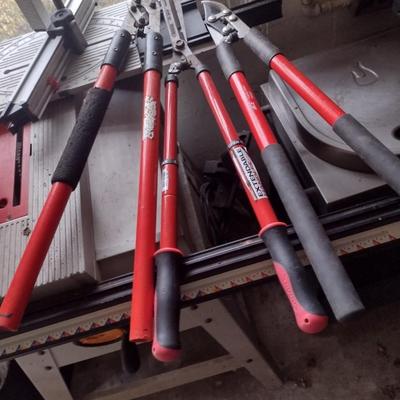 Set of Three Heavy Duty Lopers, Pruners, and Sheers