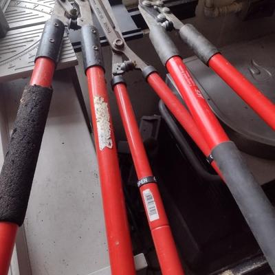 Set of Three Heavy Duty Lopers, Pruners, and Sheers