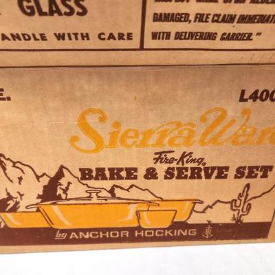 Lot #47 Unused in Box - Sierra Ware Fire King 10 piece Bake and Serve set - 1970s