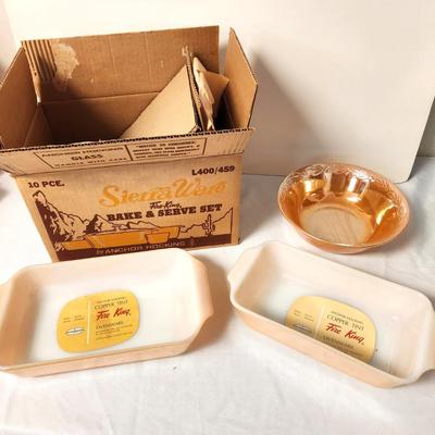 Lot #47 Unused in Box - Sierra Ware Fire King 10 piece Bake and Serve set - 1970s