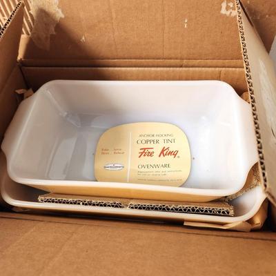 Lot #47 Unused in Box - Sierra Ware Fire King 10 piece Bake and Serve set - 1970s
