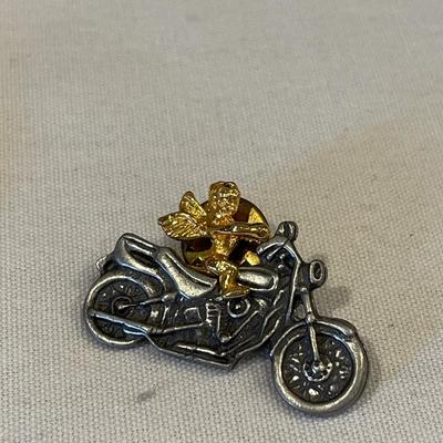 Royal Marines pin and motorcycle pin