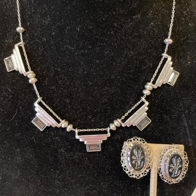 Marlyn Schiff necklace and clip on earrings