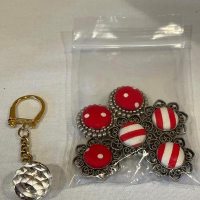 Button covers and key chain
