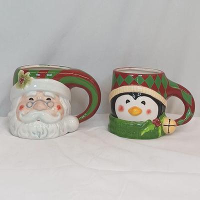Lot of 8 New Creamic Christmas Mugs